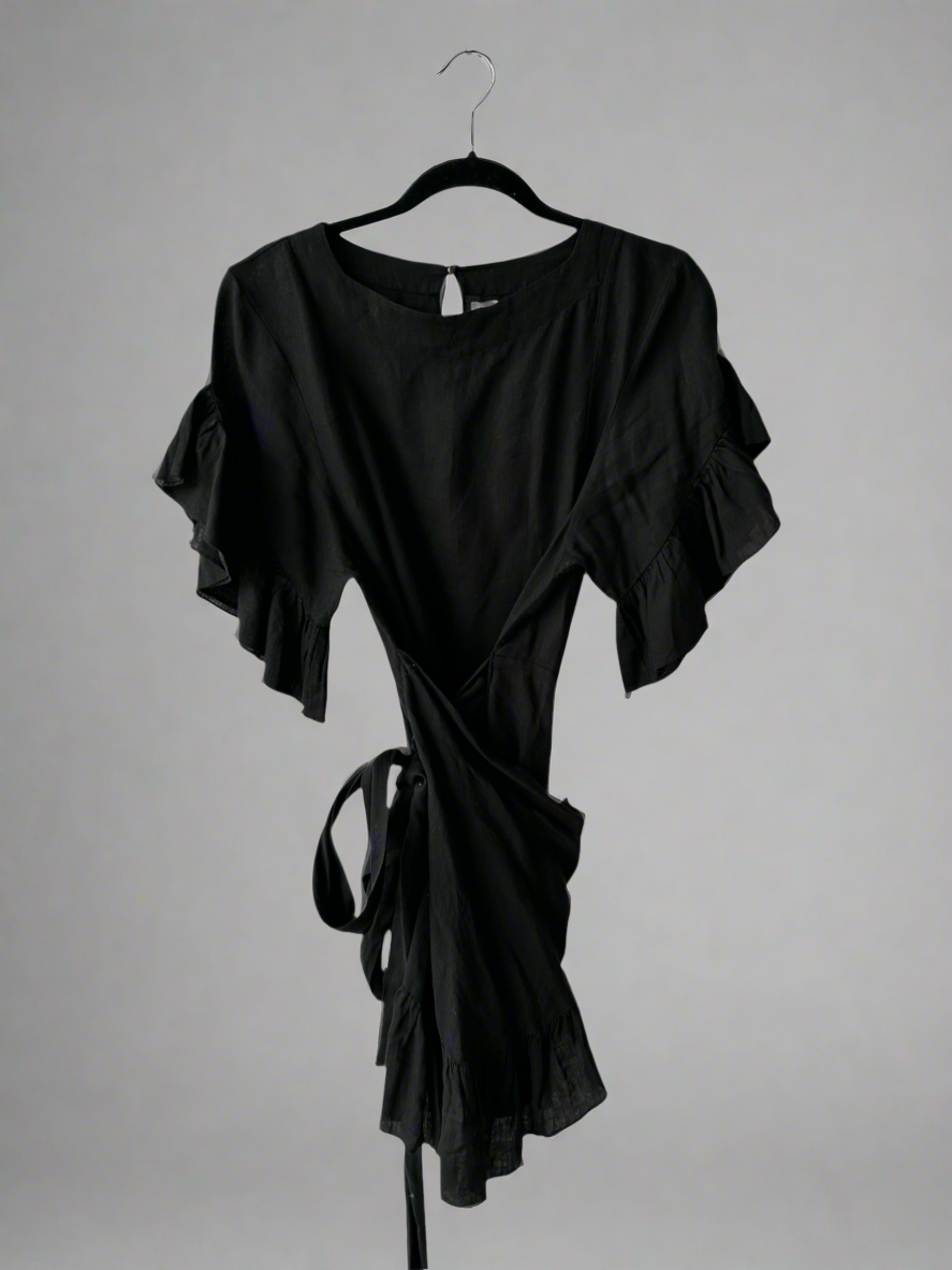 ISABEL MARANT ETOILE Tie Ruffle Mini Dress - Size 38