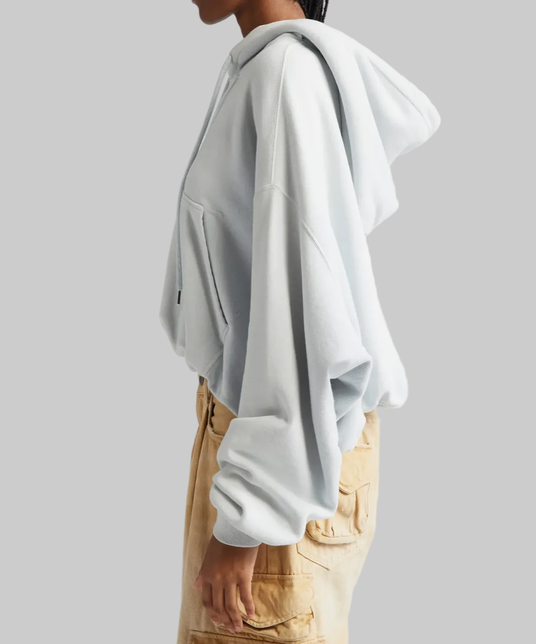 R13 Balloon Bubble Hem Cotton Fleece Hoodie - Size M