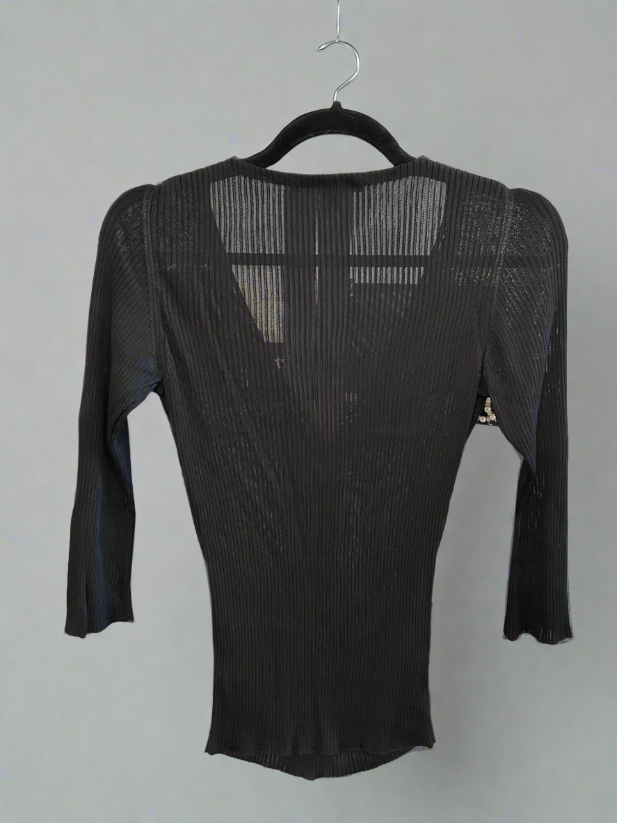 GUCCI Ribbed Silver Hardware Long-sleeve - Size M