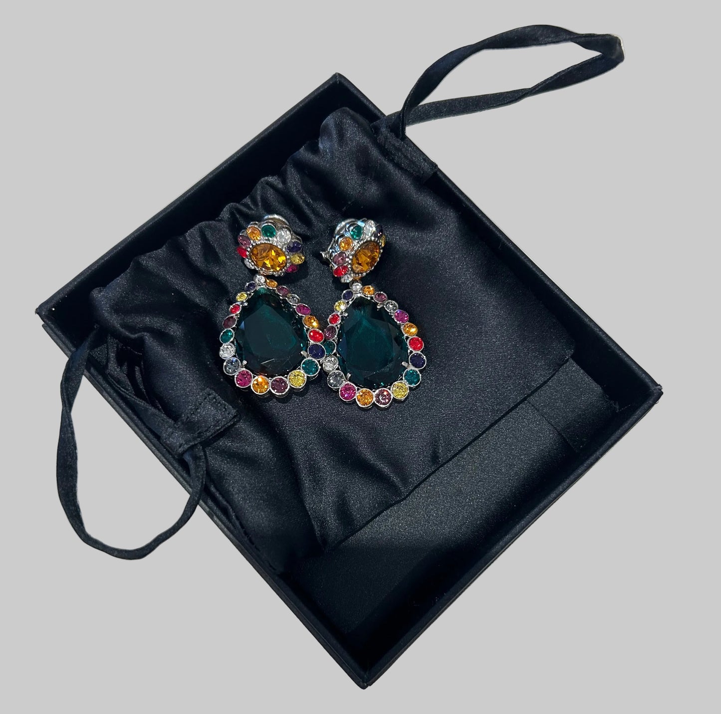 MIU MIU Clip On Rhinestone Earrings