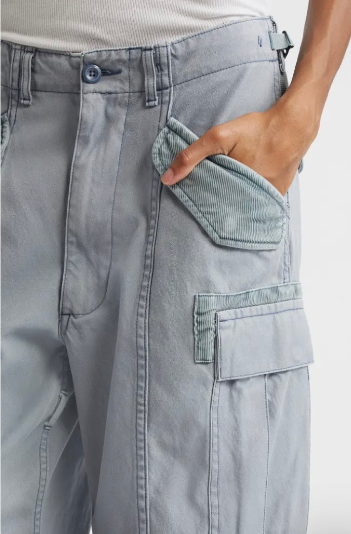 New* R13 Mixed Media Crop Cargo Pants - Size 27