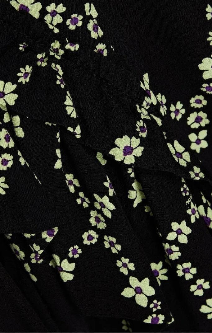 GANNI
Ruffled Floral-Print Mini Dress - Size 38