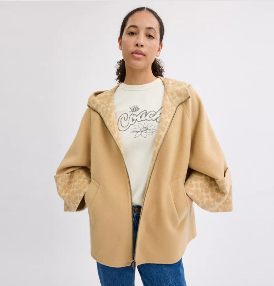 Coach Wool Cape Jacket - Size XS/S