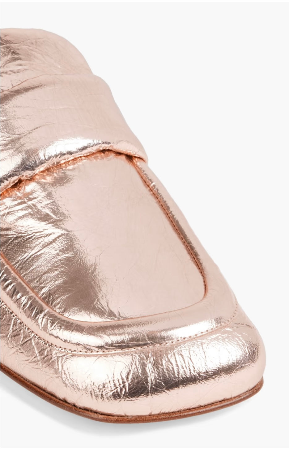 DRIES VAN NOTEN
Metallic padded crinkled-leather loafers - Size 37