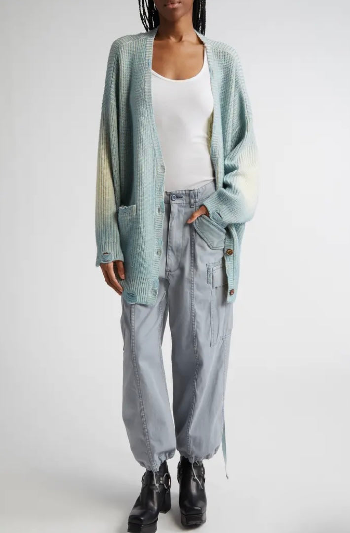 New* R13 Mixed Media Crop Cargo Pants - Size 27