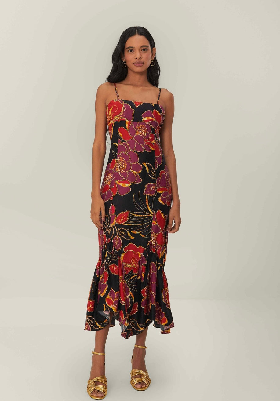 New* FARM Rio
Shiny Chita Black Maxi Dress - Size M