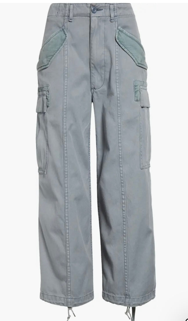 New* R13 Mixed Media Crop Cargo Pants - Size 27