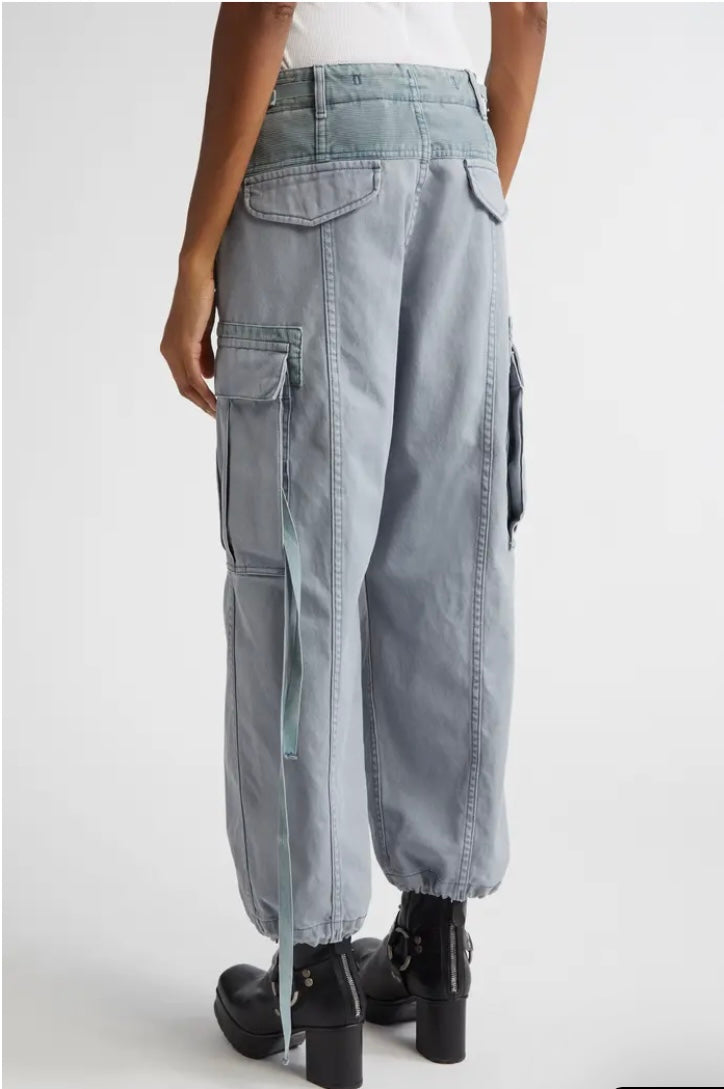 New* R13 Mixed Media Crop Cargo Pants - Size 27