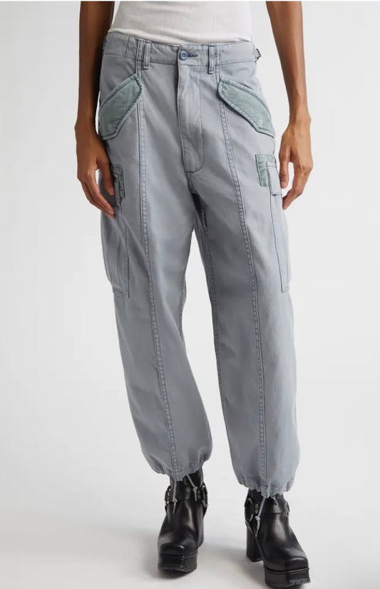 New* R13 Mixed Media Crop Cargo Pants - Size 27