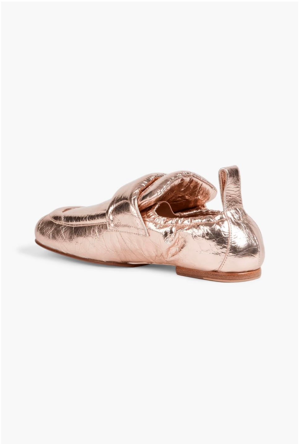 DRIES VAN NOTEN
Metallic padded crinkled-leather loafers - Size 37