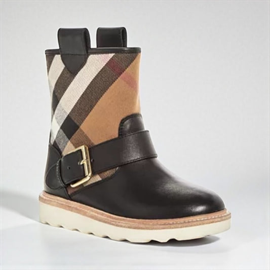 Burberry Kids Marsh Check Ankle Boots - Size 10