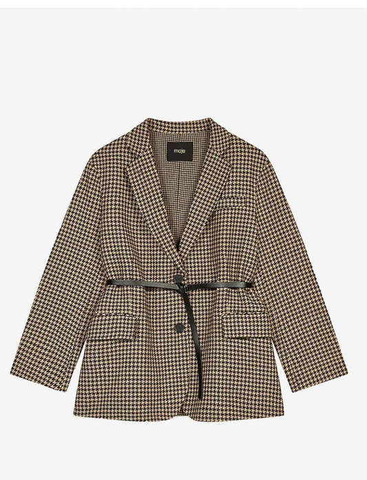 New* MAJE
Galarom Houndstooth Wool-Blend Blazer - Size S/M