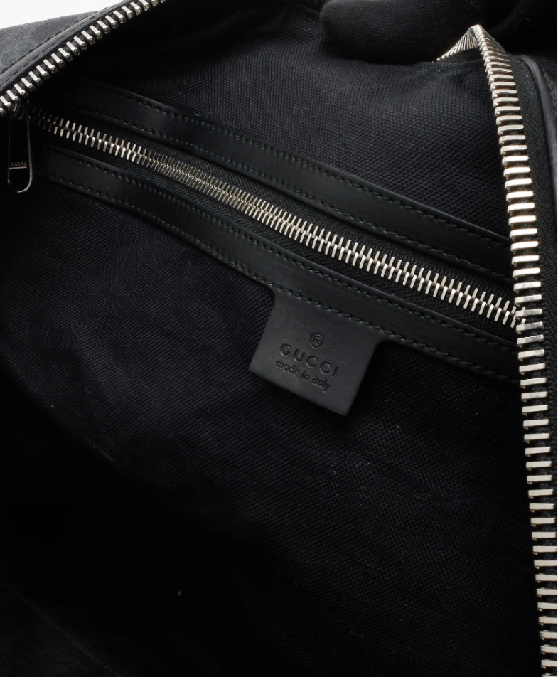 GUCCI Black Monogram GG Supreme Canvas Weekender Bag