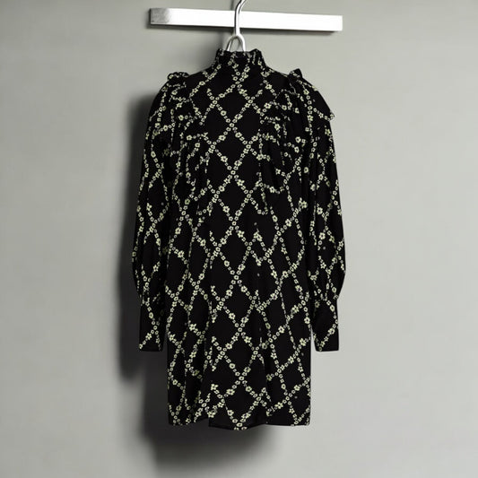 GANNI
Ruffled Floral-Print Mini Dress - Size 38