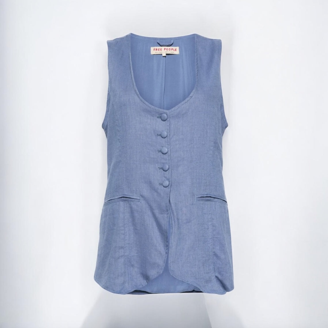 Free People Linen Blend Vest - Size S