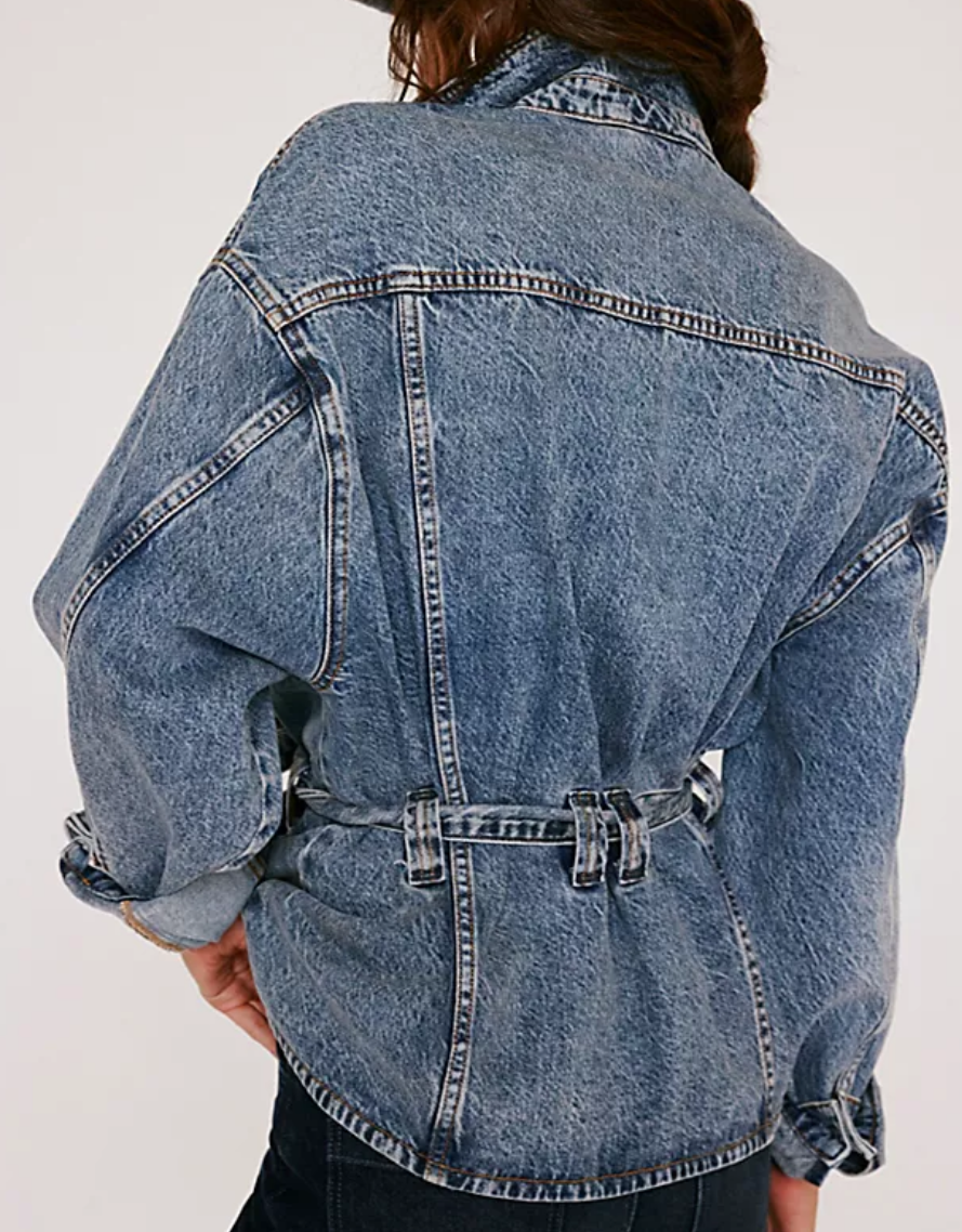 FREE PEOPLE We The Free Knotted Denim Jacket - Size XS