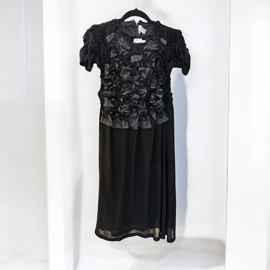 New* NOIR KEI NINOMIYA Texured Black Midi Dress - Size XS