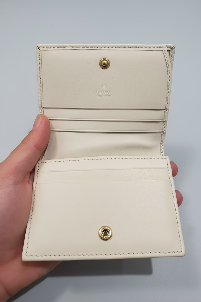 GUCCI Double G Logo Leather Wallet