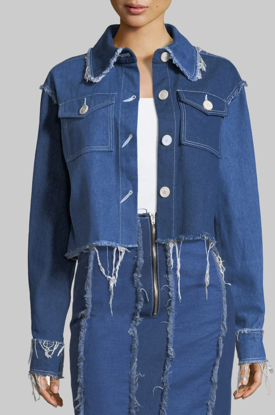 REGINA PYO Two Tone Denim Jacket - Size M