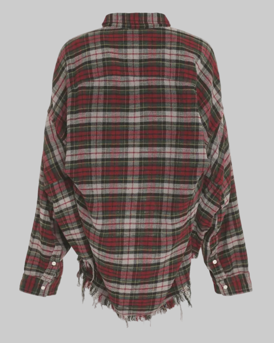 R13 Plaid Oversized Convertible Crop Workshirt - Size M
