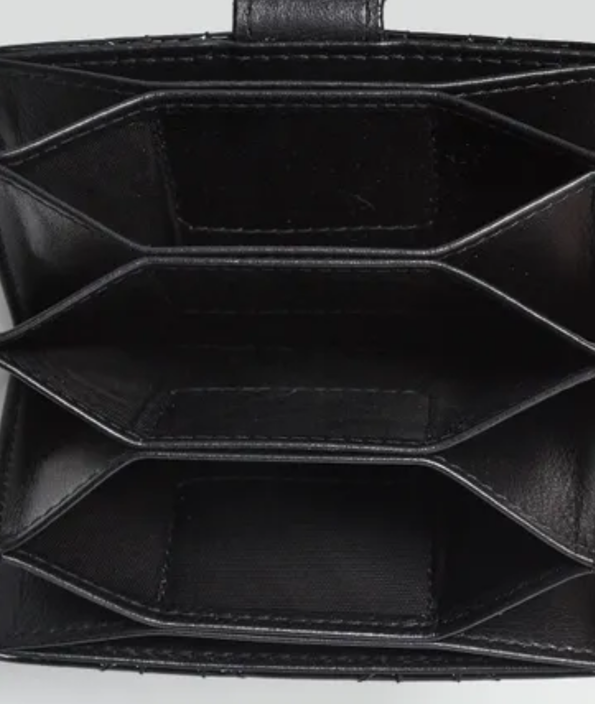 CHRISTIAN DIOR Patent Black Cannage Quilted Leather Lady Dior Gusset Card Case