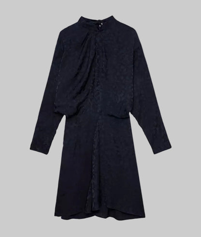 ZADIG & VOLTAIRE Navy Leopard Silk Dress - Size L