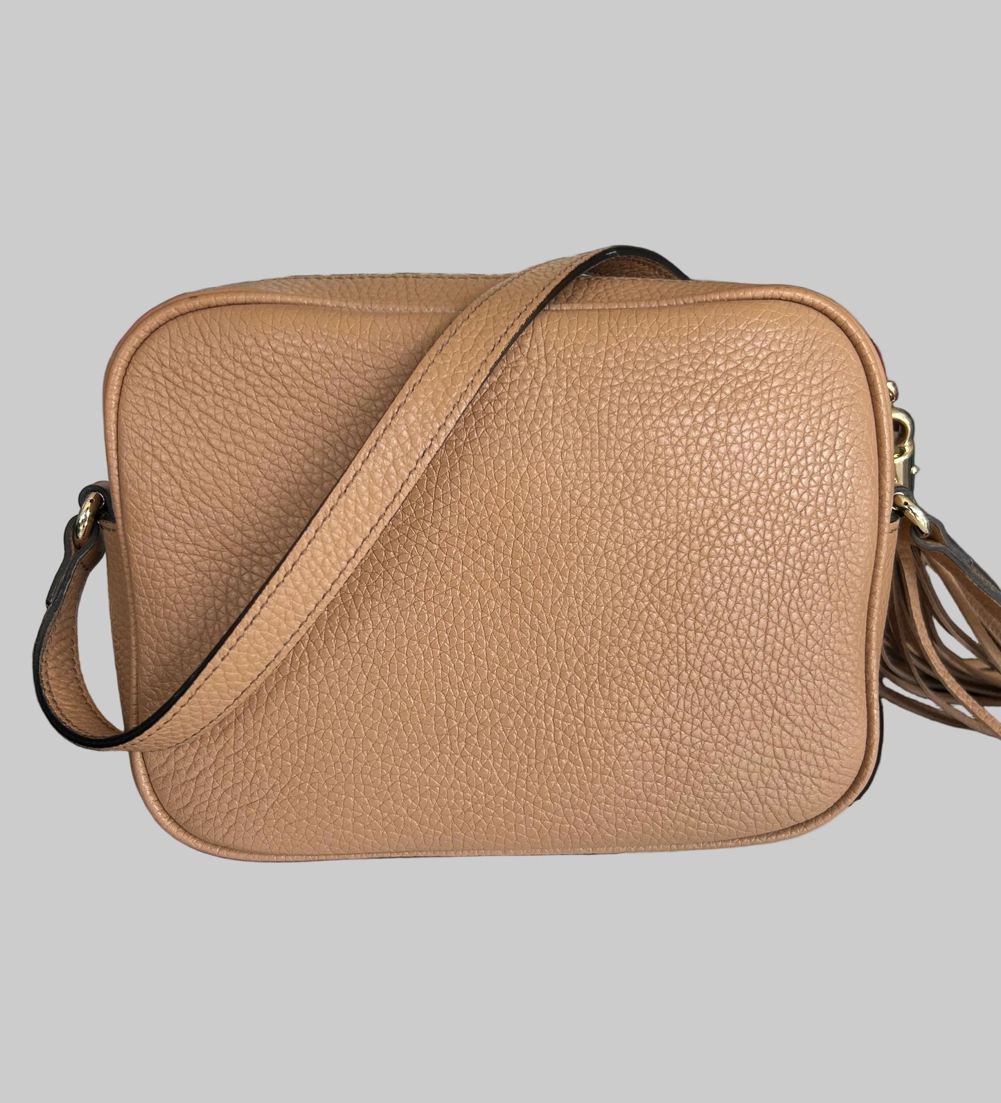 GUCCI Beige Leather Soho Disco Crossbody Bag