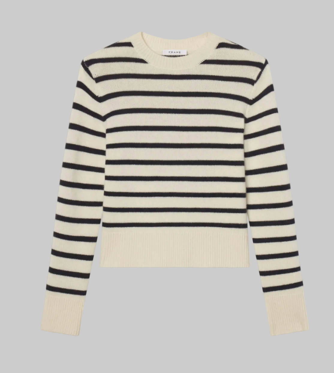 FRAME Cashmere Clean Crew in Navy Multi - Size XS