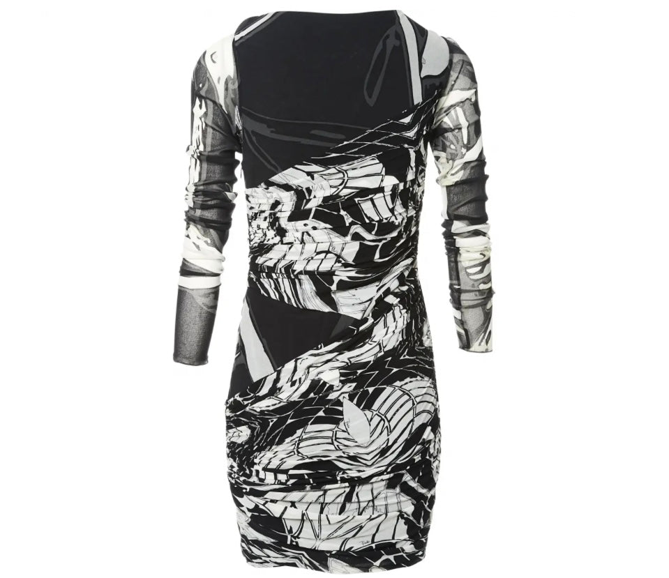 Emilio Pucci Ruched Graphic Print Dress - Size 40