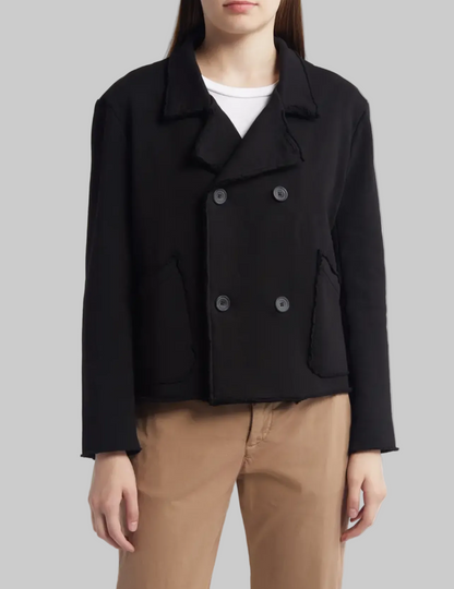 FRANK & EILEEN Mini Belfast Cropped Knit Peacoat - Size M