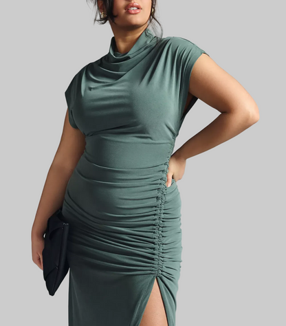 ANTHROPOLOGIE Green Smocked Maxi Dress - Size 1X