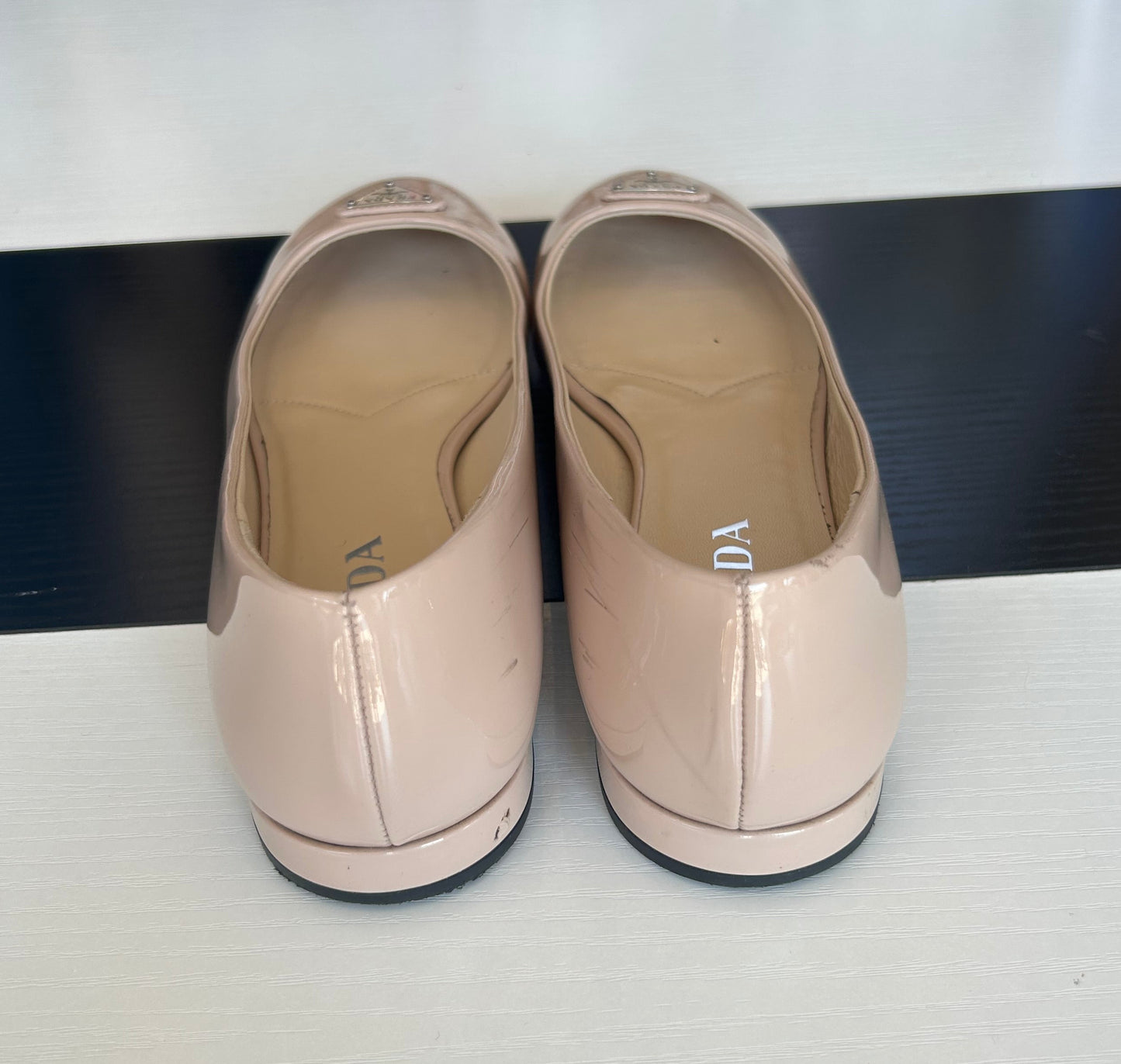 PRADA Patent Nude Flats - Size 39