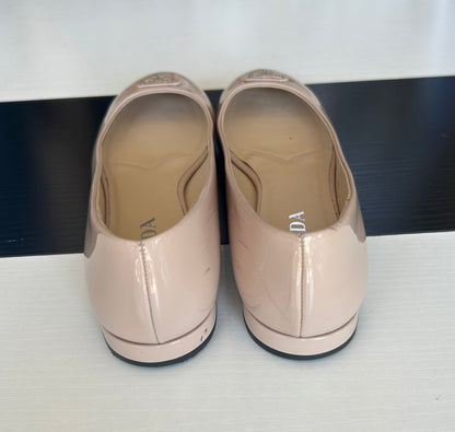PRADA Patent Nude Flats - Size 39