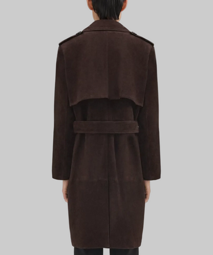 THEORY Suede Belted Trench - Size S