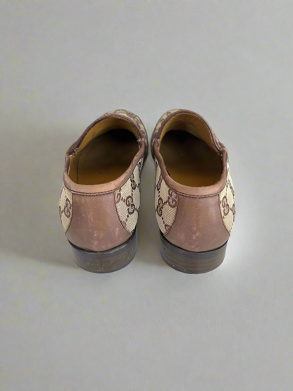 GUCCI GG Canvas Loafers - Size 37.5