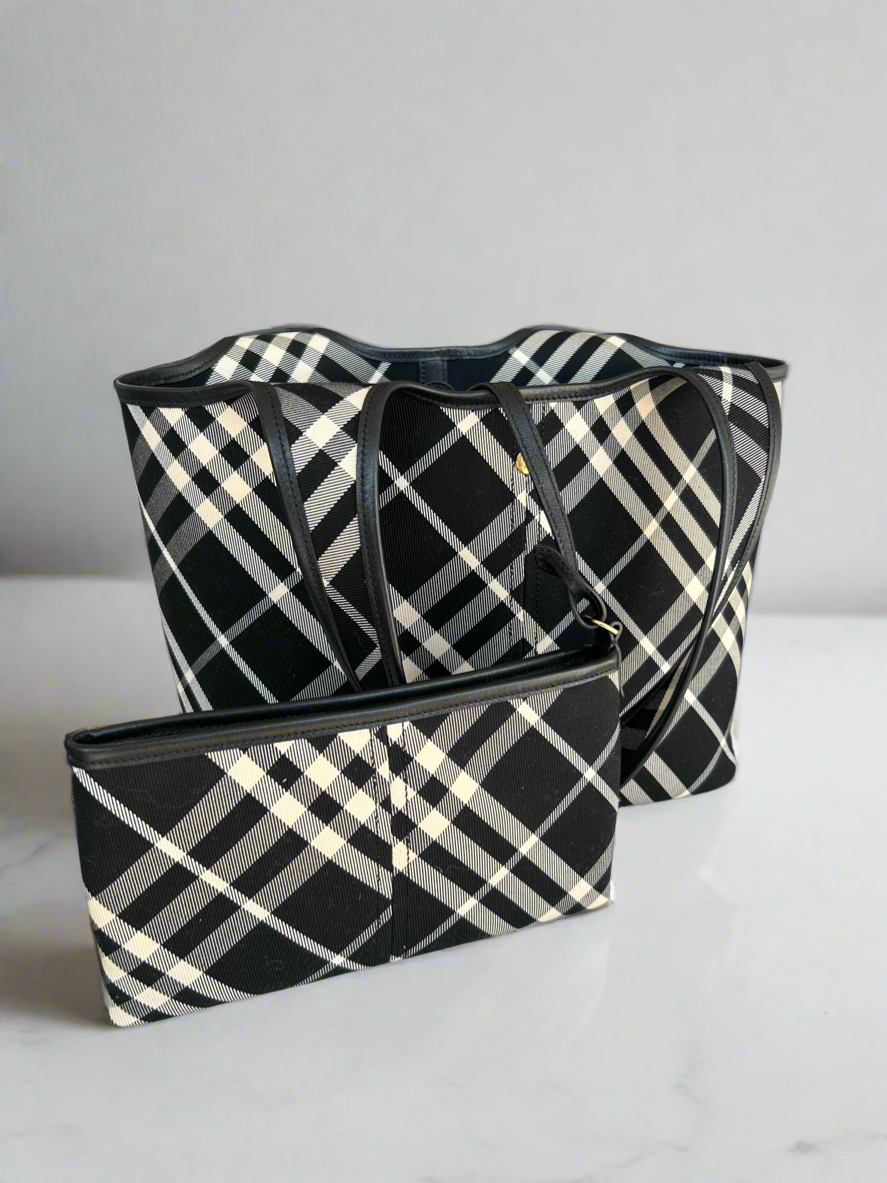 BURBERRY Canvas Check Shoulder Bag