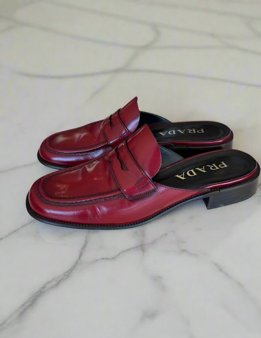 PRADA Red Slip On Loafer - Size 37.5