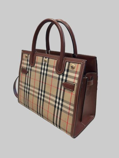 BURBERRY House Check Top Handle Bag