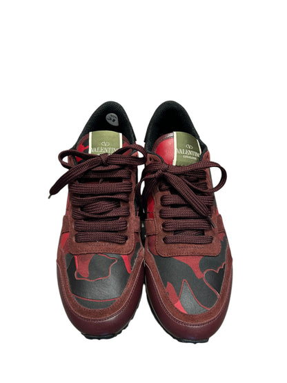 VALENTINO Rockstud Red Camo Sneakers - size 38