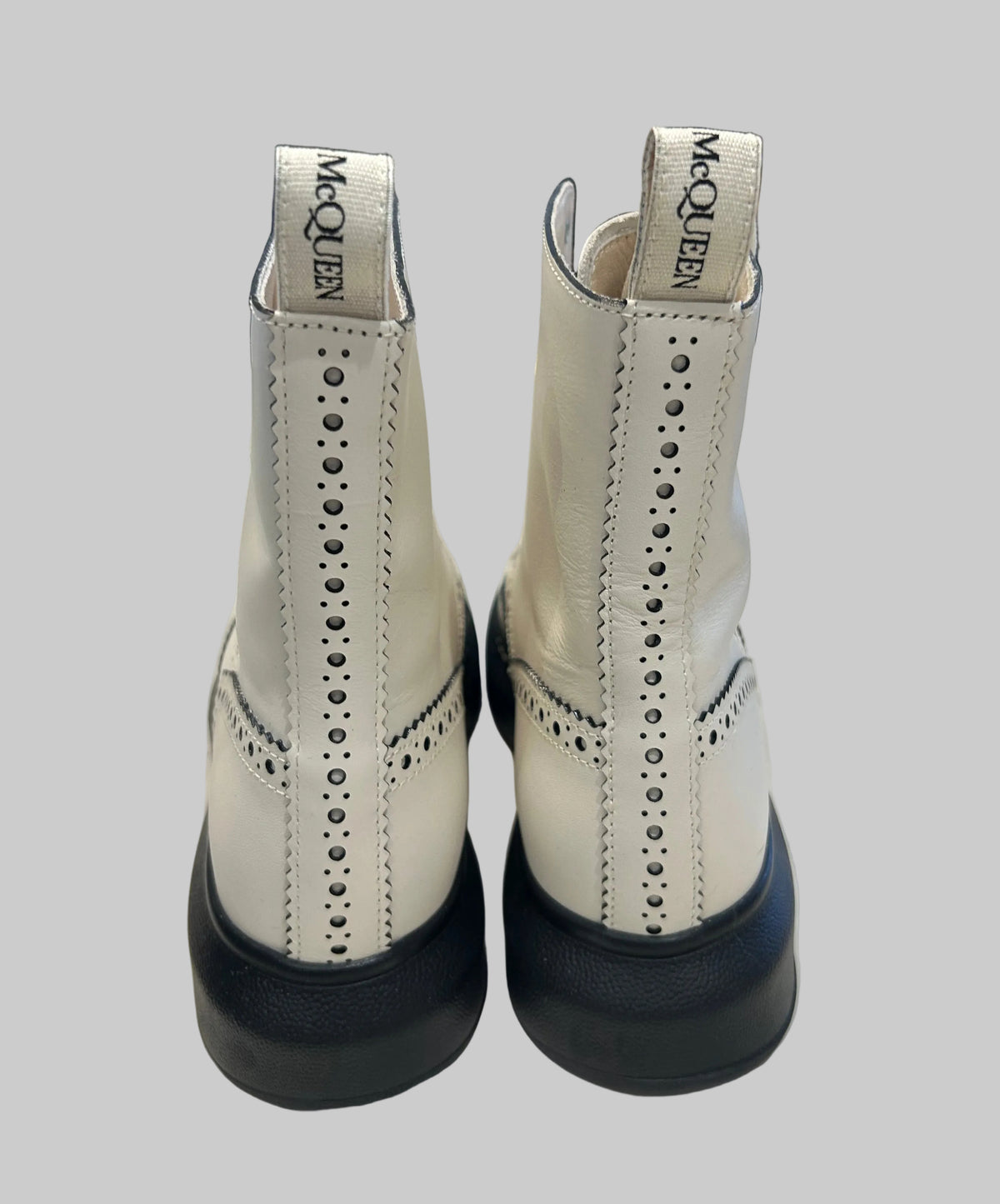 ALEXANDER MCQUEEN Brogue Lace Up Boots - Size 37