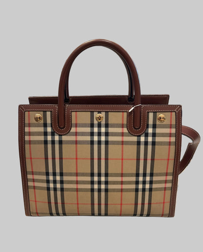 BURBERRY House Check Top Handle Bag