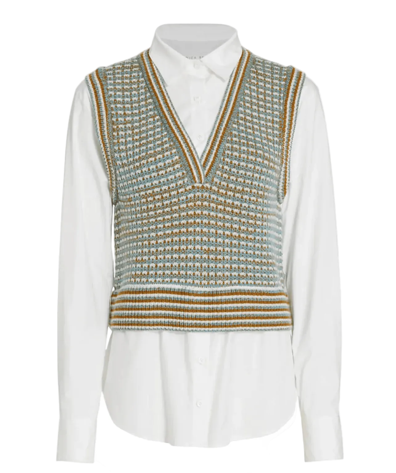 VERONICA BEARD Vest With White Button Up - Size s