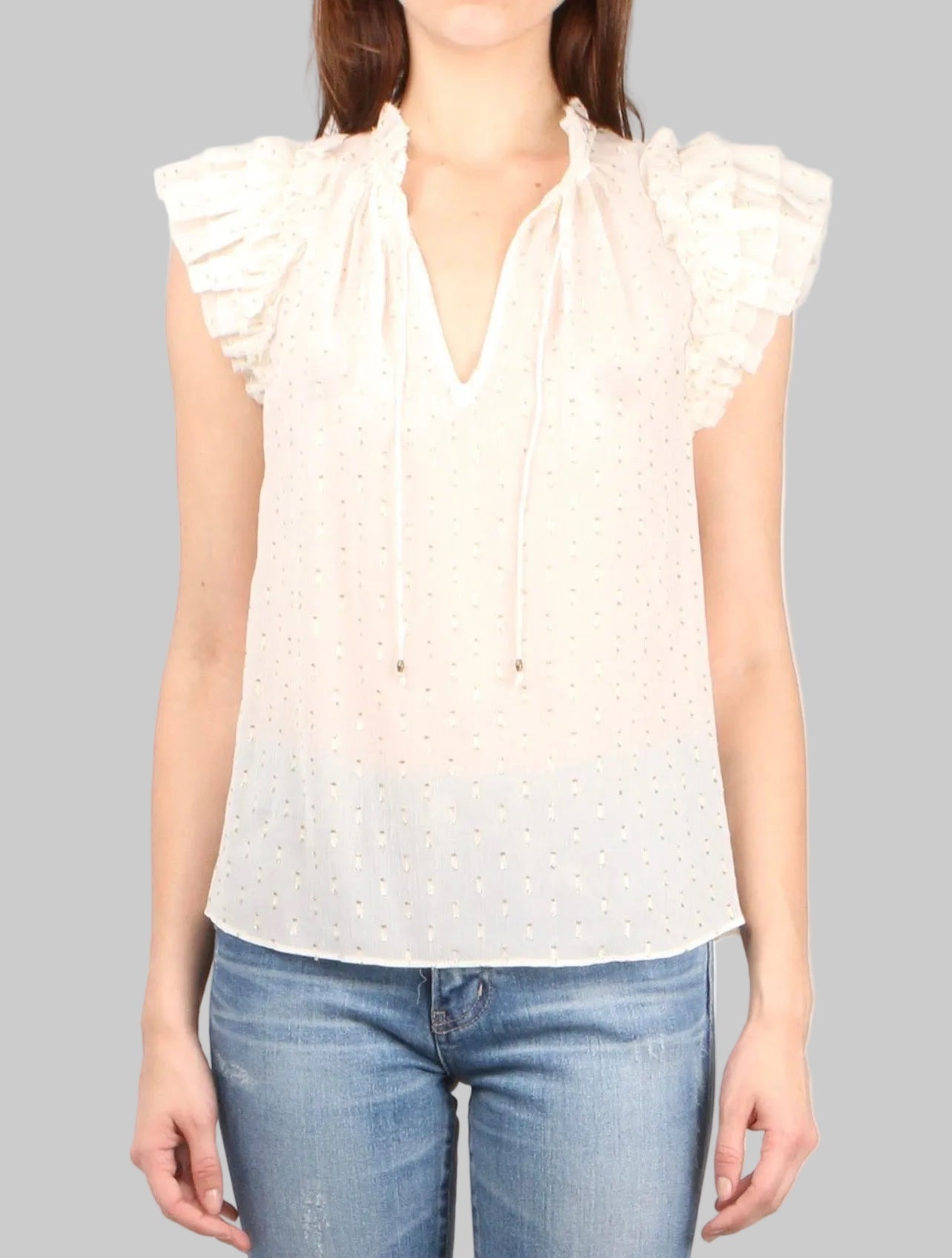 ULLA JOHNSON Cream Blouse - Size 6