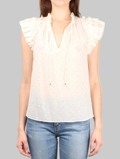 ULLA JOHNSON Cream Blouse - Size 6