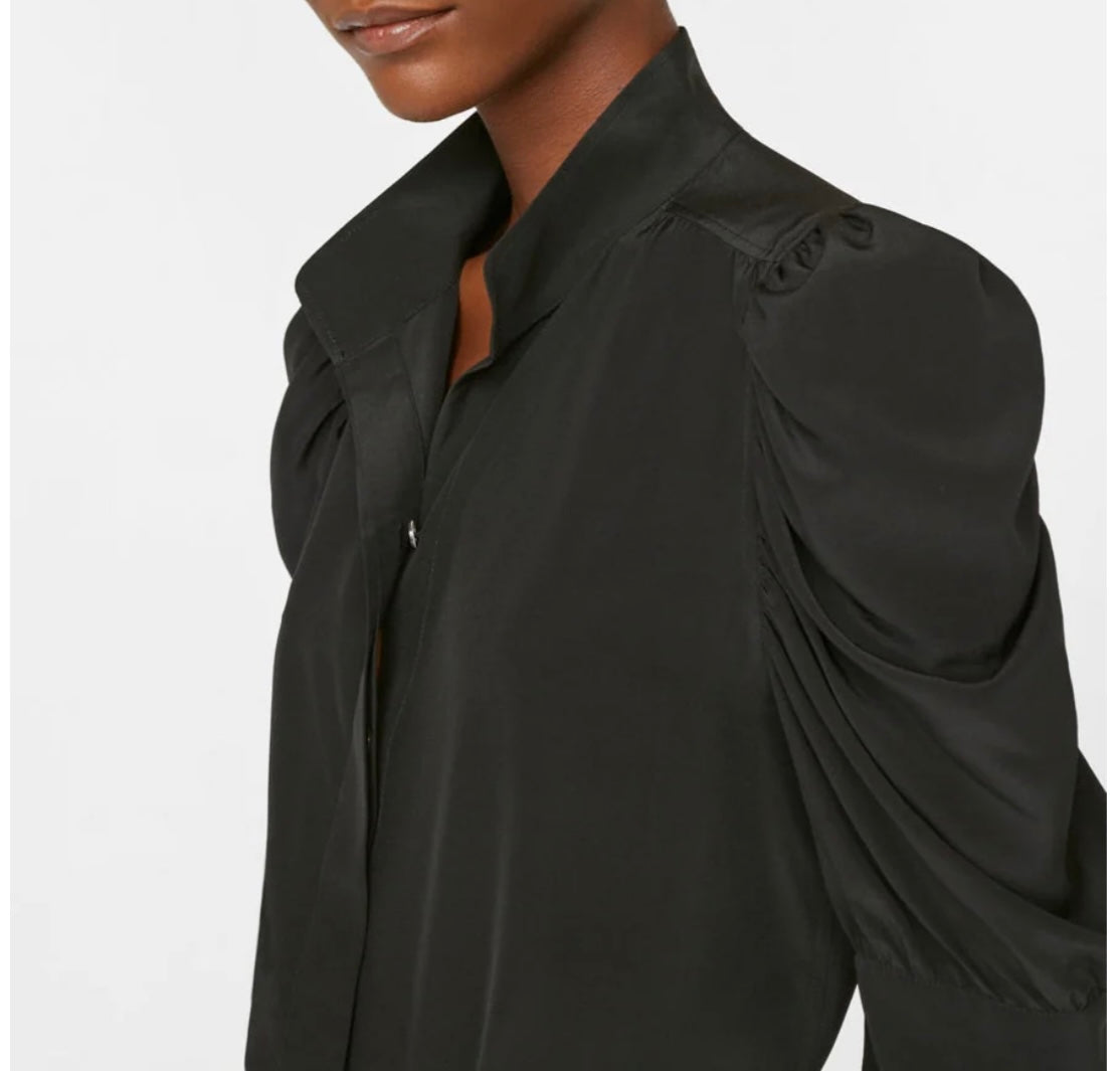FRAME Black Silk Gillian Blouse - Size S