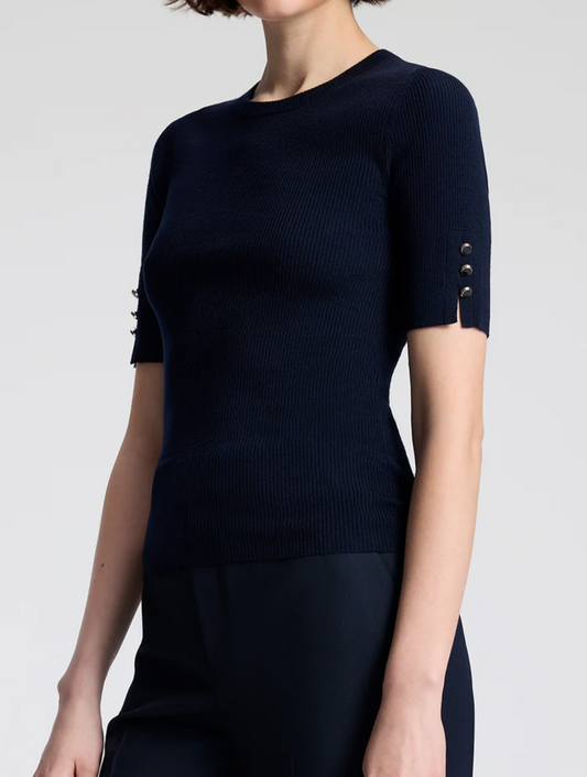 NEW* A.L.C. Navy Ribbed Knit Top - Size S
