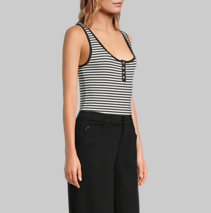 ANINE BING Alessia Tank Top In Stripe Print - Size S