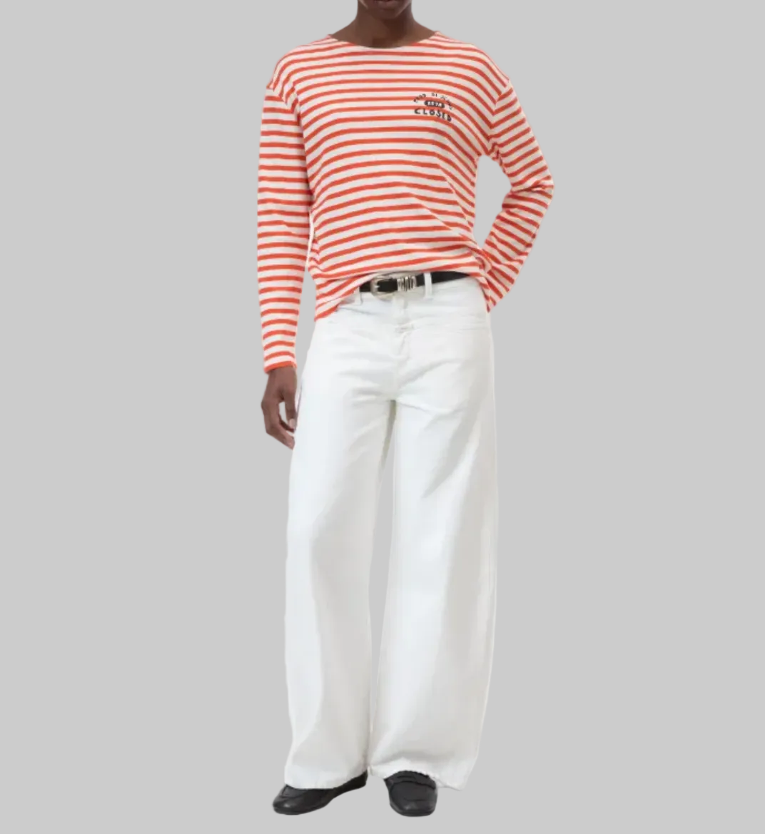 CLOSED Orange Stripe Longsleeve - Size M