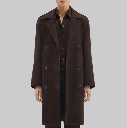 THEORY Suede Belted Trench - Size S