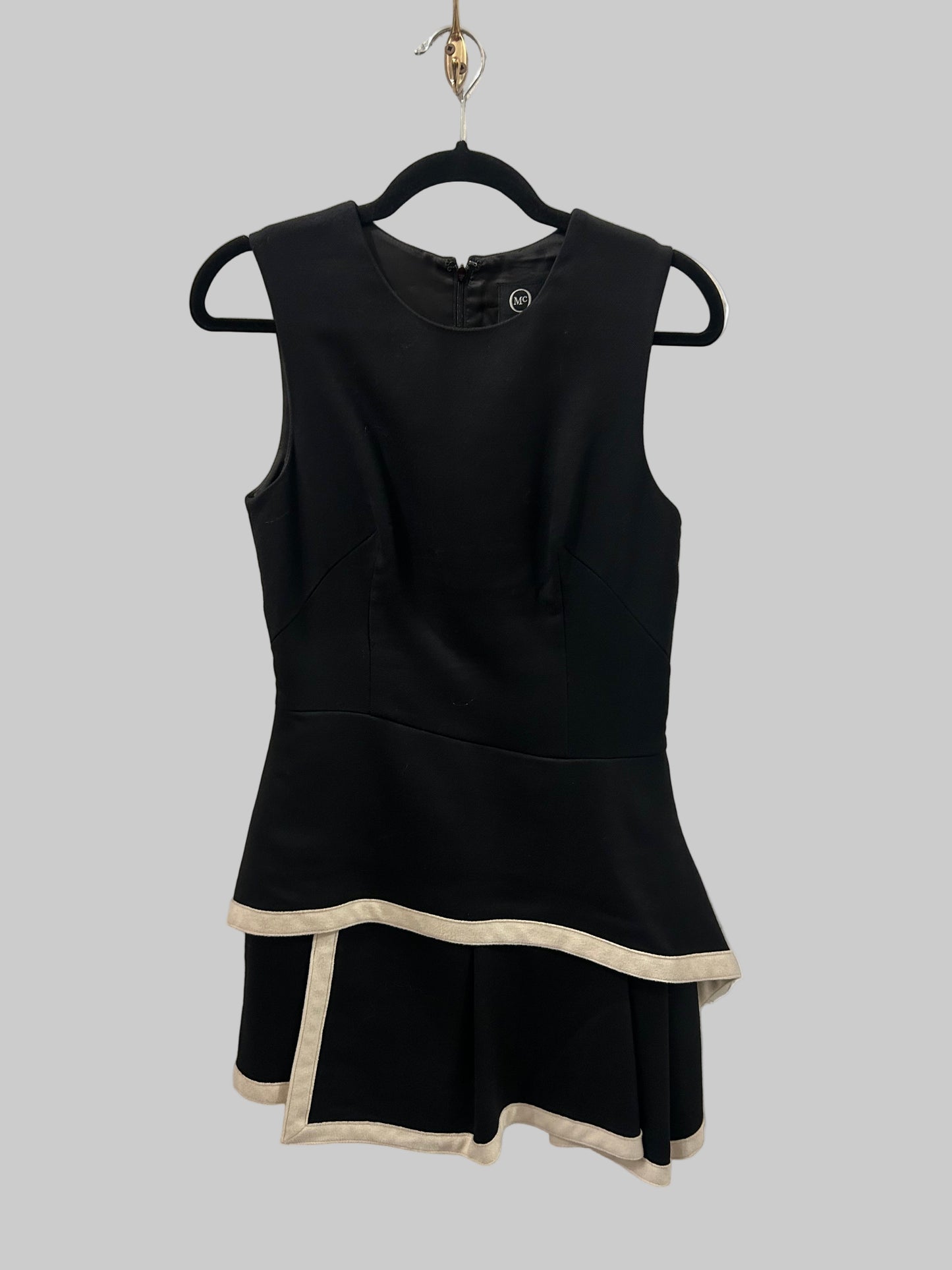 ALEXANDER MCQUEEN Wool Dress With Cream Trim - Size S